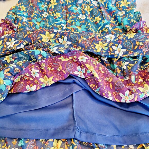 Figueroa & Flower Romantic Boho Maxi Dress M | Cottagecore Floral Tiered - Picture 7 of 15